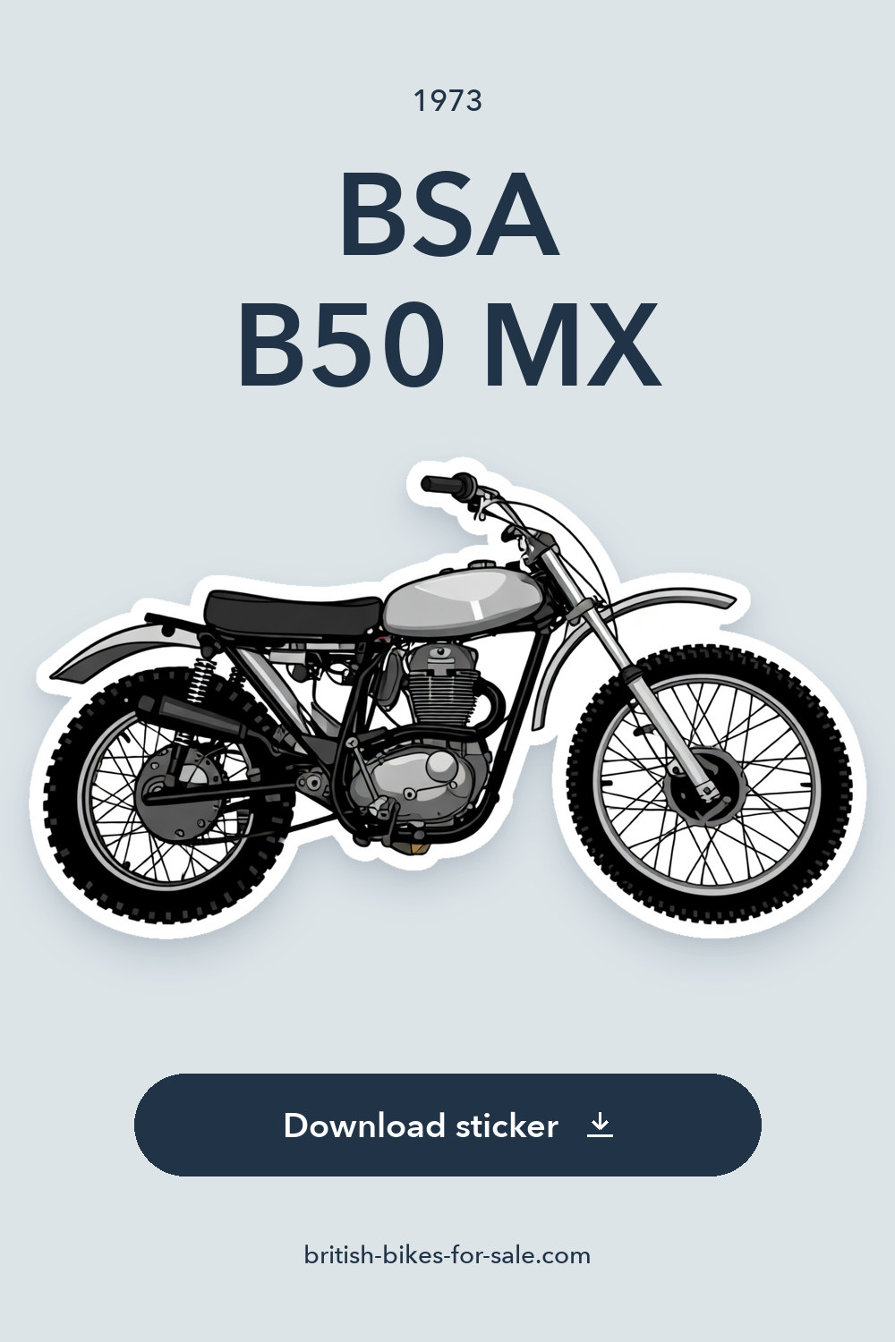 1973 BSA B50 MX sticker preview